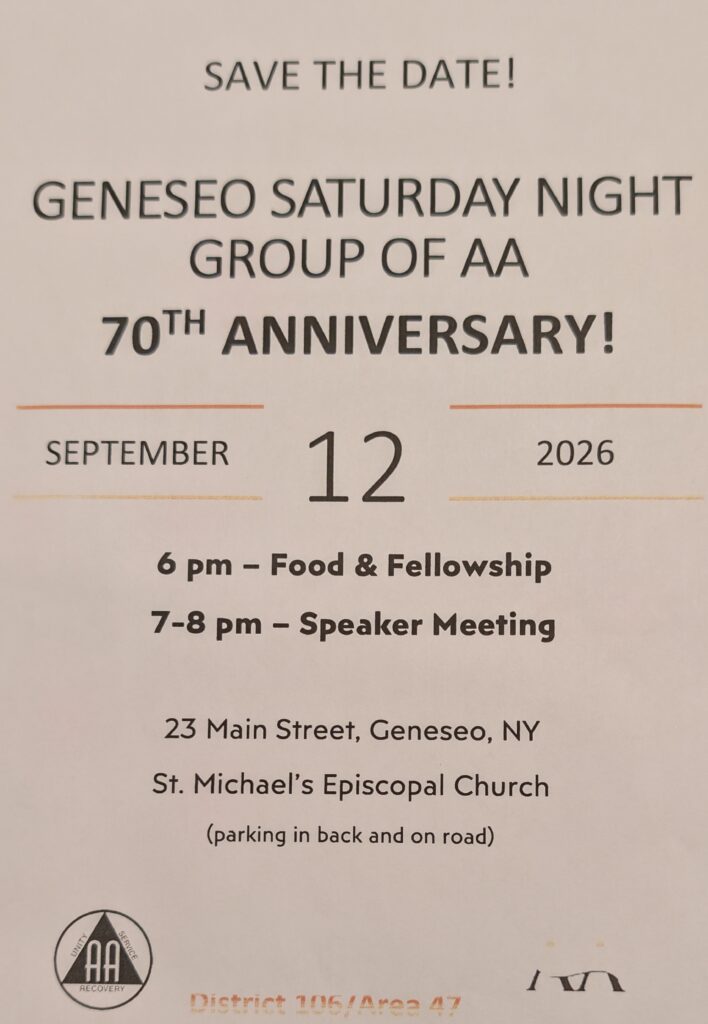 Geneseo Saturday Night Meeting 70 year Anniversary